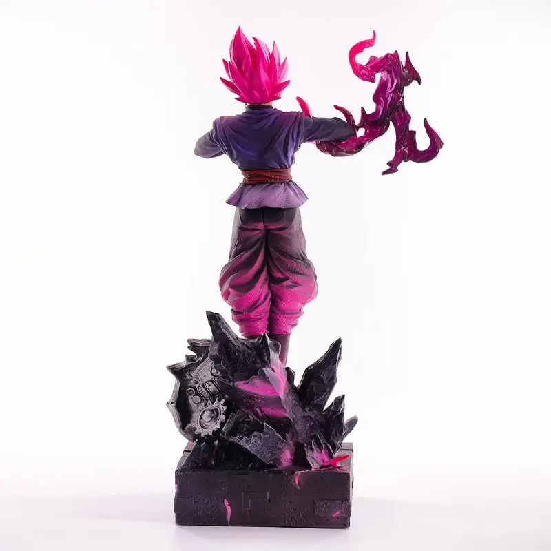 38cm Jt Goku Black Rose Action Figure Dragon Ball Anime Collectible Model Super Saiyan Pink Desktop Decoration Adult Collection view 6