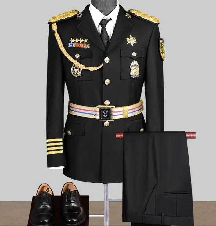 Uniform Black Suit Spring Men Ceremonial Include Badge