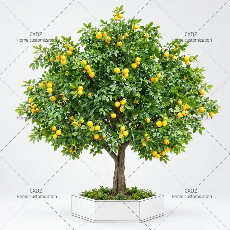 Simulated Lemon Tree Green Plants Fake Orange Hawthorn Tree Decorative Landscaping Interior Ornaments New Year Large Fruit