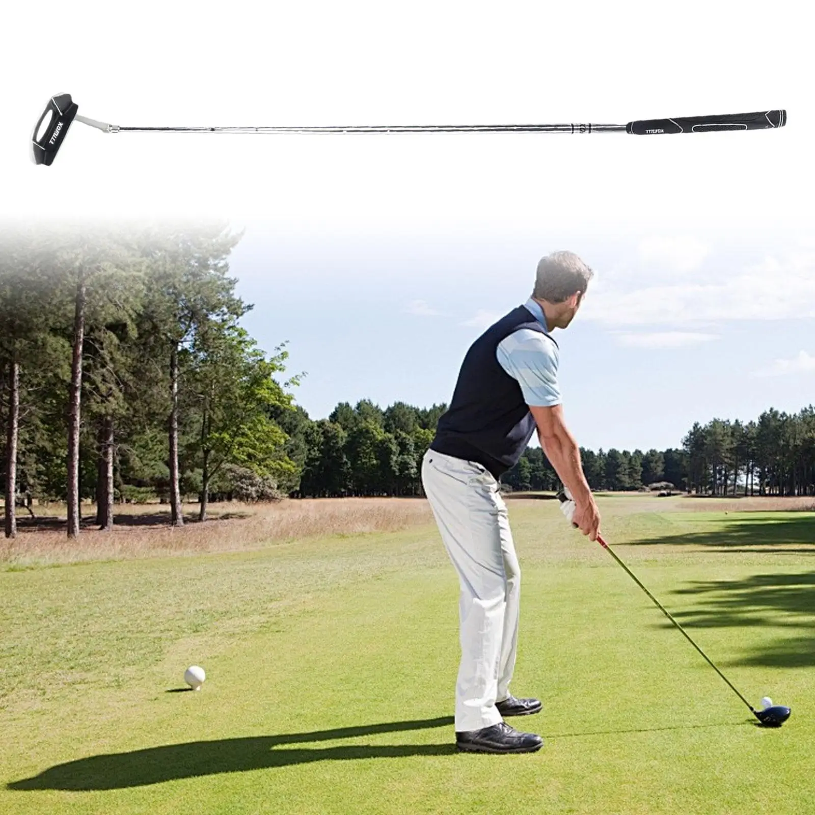 

Golf Putter Mallet Putter Right Hand with Ball Picking Feature for Adults with Premium Grip Golf Putting Club Men's Putter