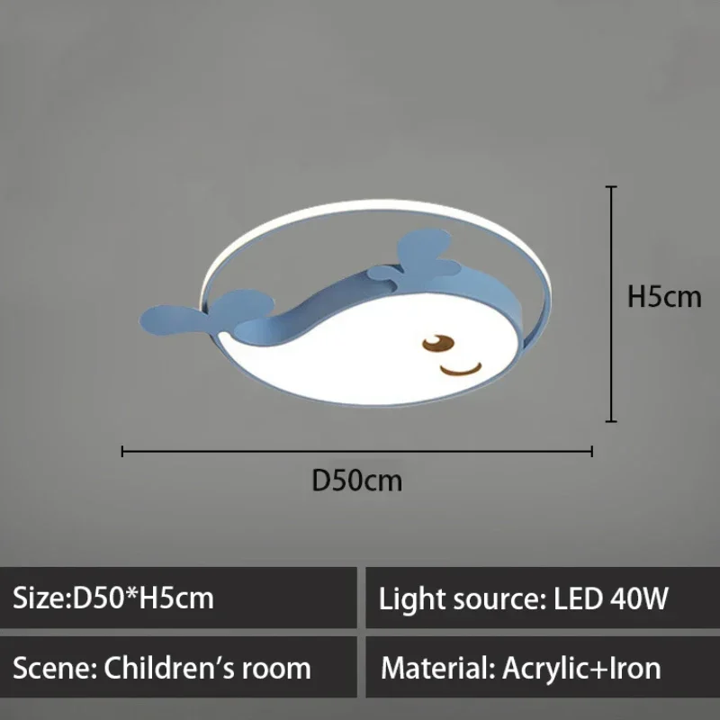 SANDYHA الكرتون الحوت LED ضوء السقف الحديثة الحد الأدنى نمط فريد غرفة نوم غرفة المعيشة الديكور الداخلي الإبداعية