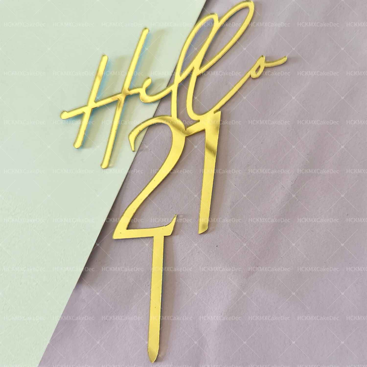 Hello18 30 40 50th كعكة عيد ميلاد توبر الاكريليك مرآة الذهب العمر عيد ميلاد سعيد 18 ديكور 21 50 60 جزء هدية كعكة الديكور