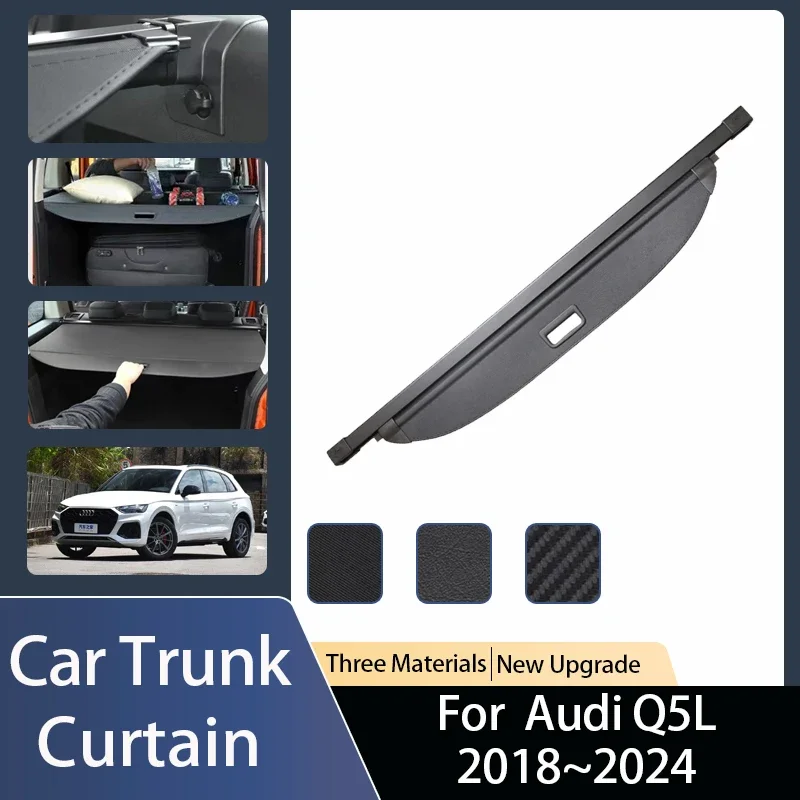 Car Trunk Curtain Covers For Audi Q5L 2018~2024 Long Wheelbase Version Luggage Curtain Cargo Shield Retractable Auto Accessories