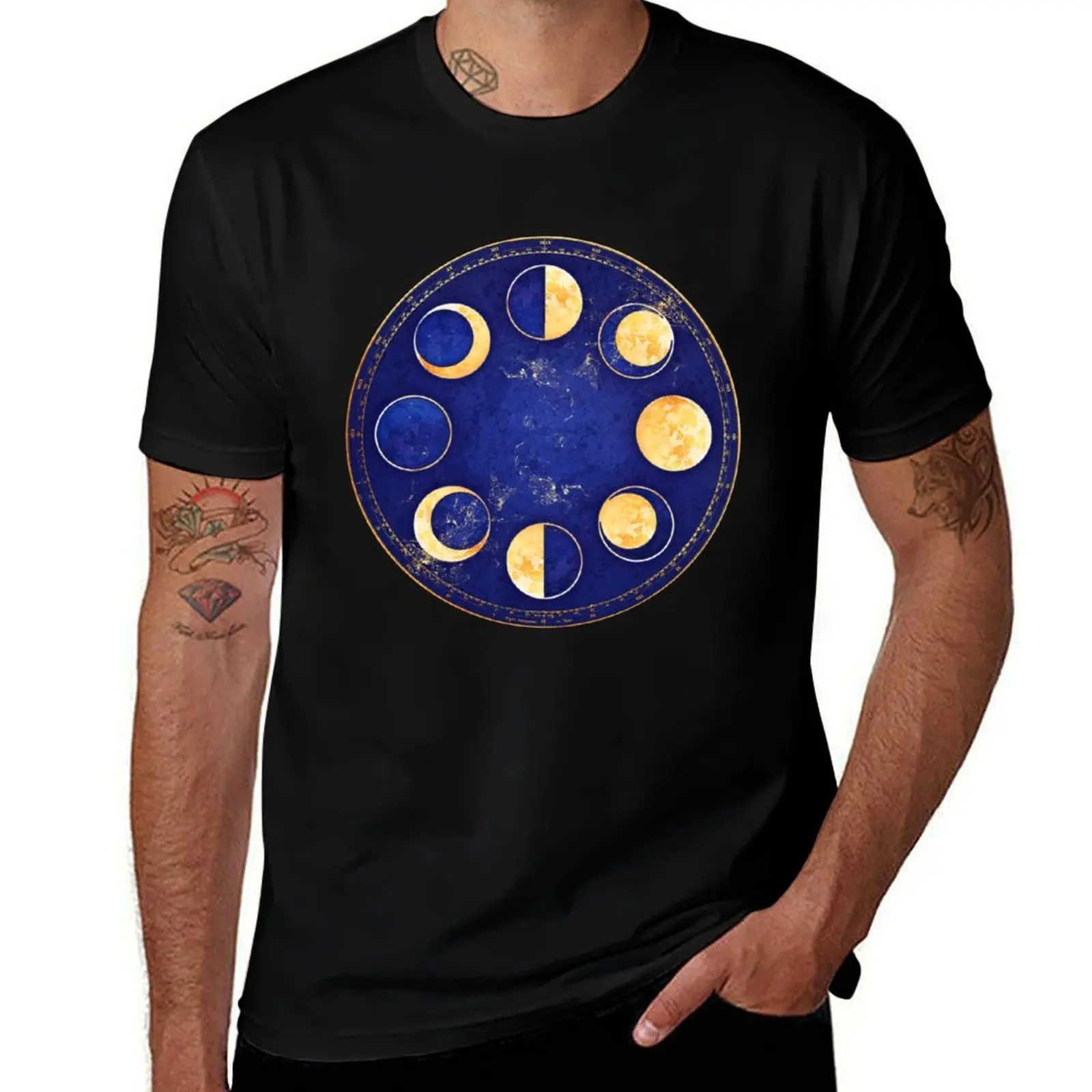 

Celestial Atlas :: Lunar Phases T-Shirt croswit shirt man clothes graphic tee shirt Men's cotton t-shirt