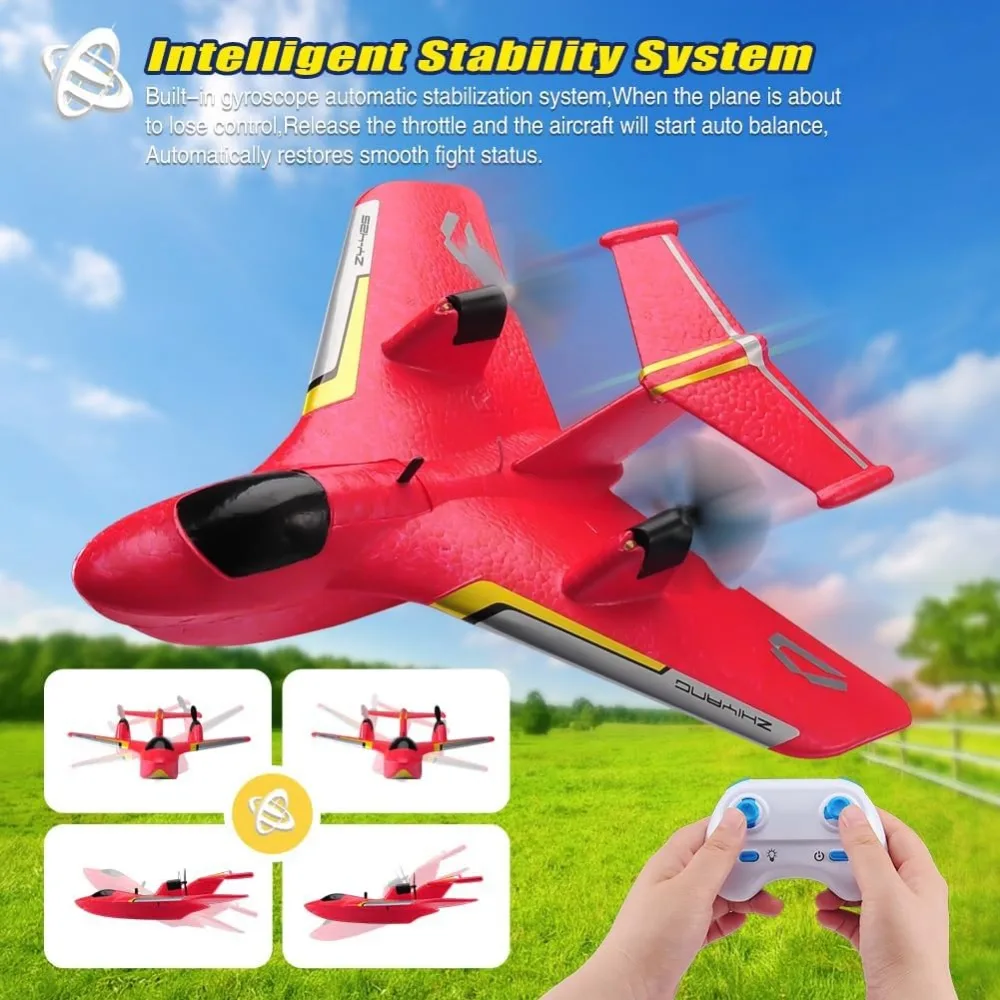 Avión RC giroscópico de 6 ejes de 2,4 GHz: juguete de combate listo para volar con tapa de agua y aire