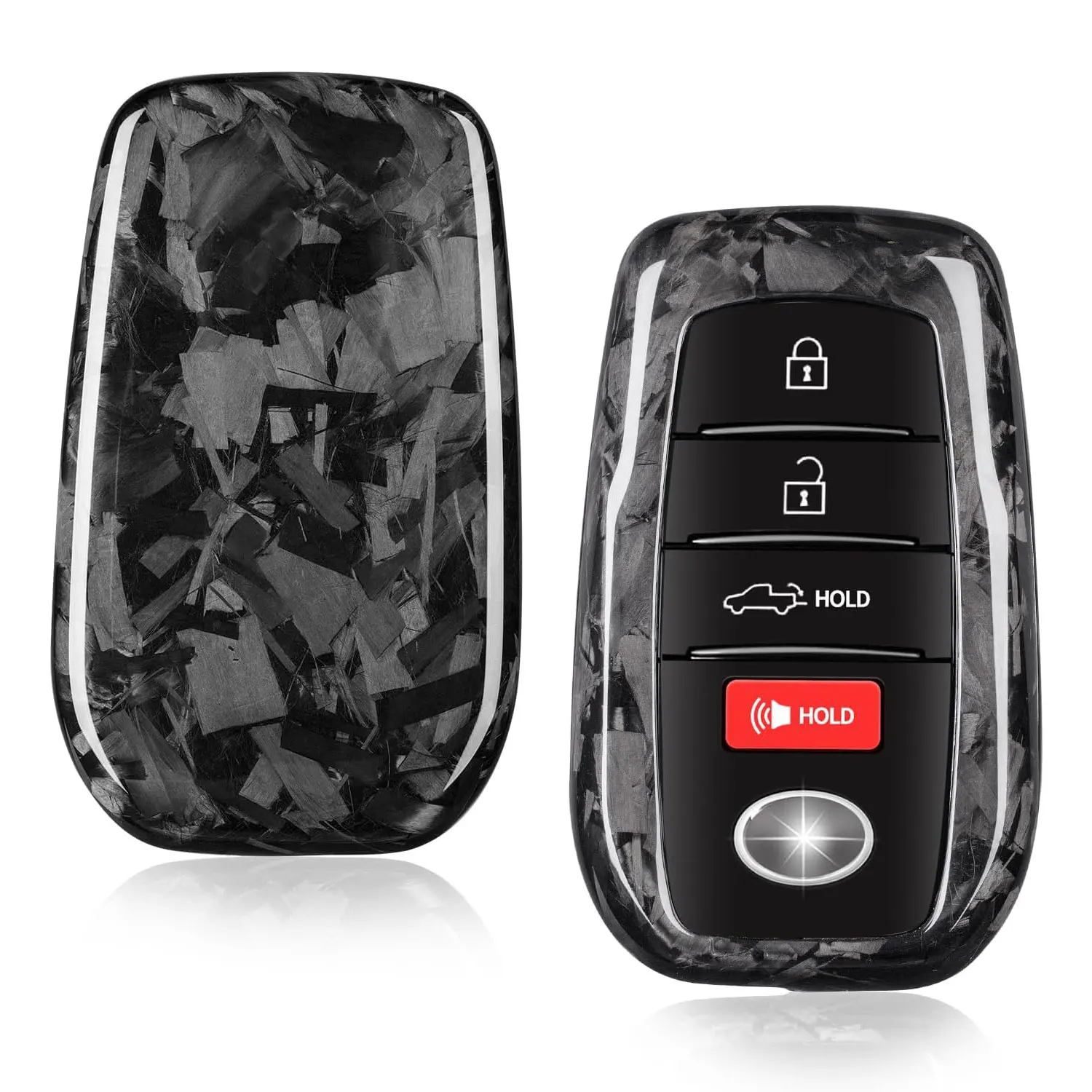 Key Fob Case for Toyota Tundra Sienna Sequoia 2022 2023 2024 Real Carbon Fiber Key Shell for Toyota Smart Key Fob Accessories