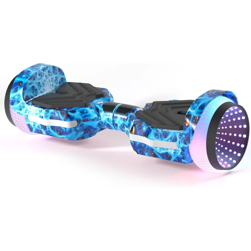 Patinete eléctrico con luces LED de colores, y aplicación Bluetooth con altavoces, motores duales de 250W, velocidad de 8,5 mph, rango máximo de 8,5 millas, GI