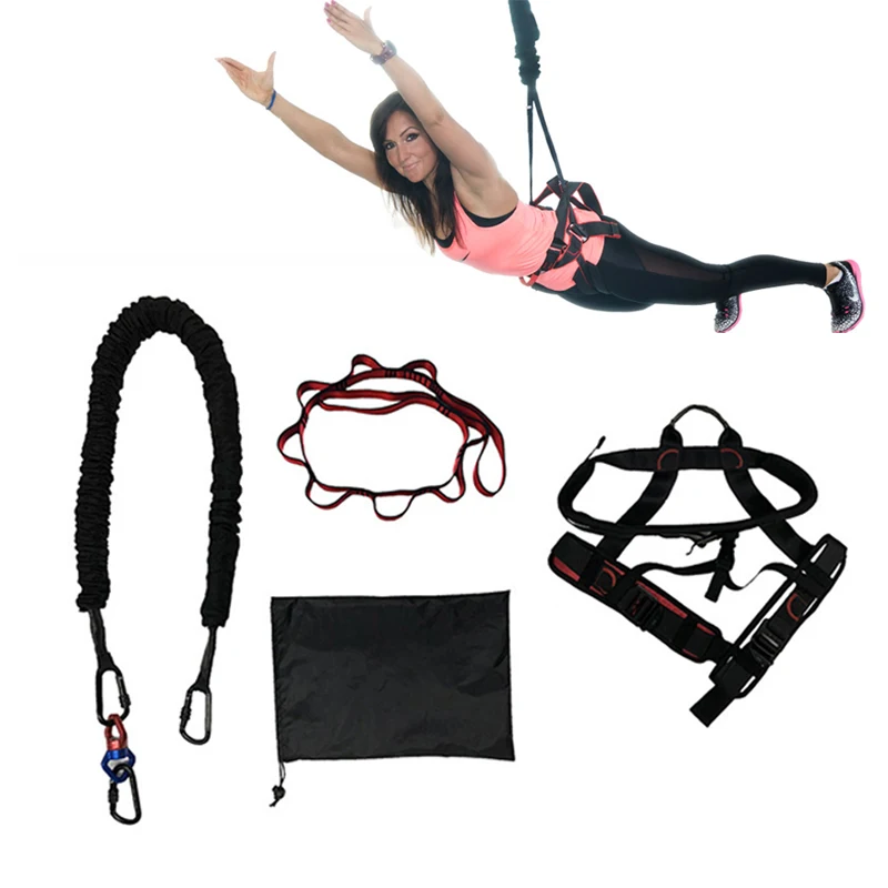 

Professional Indoor Flying Yoga Bungee Dance Cords Body Weight Fitness Suspension Trainers with Hook Rope for Yoga & Workout