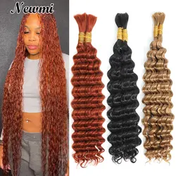 Deep Wave Braiding Human Hair Bulk For Micro Crochet Boho /Bohemian Braids 100g/pc Ginger Color350# 1B 4# 27# Honey Blonde