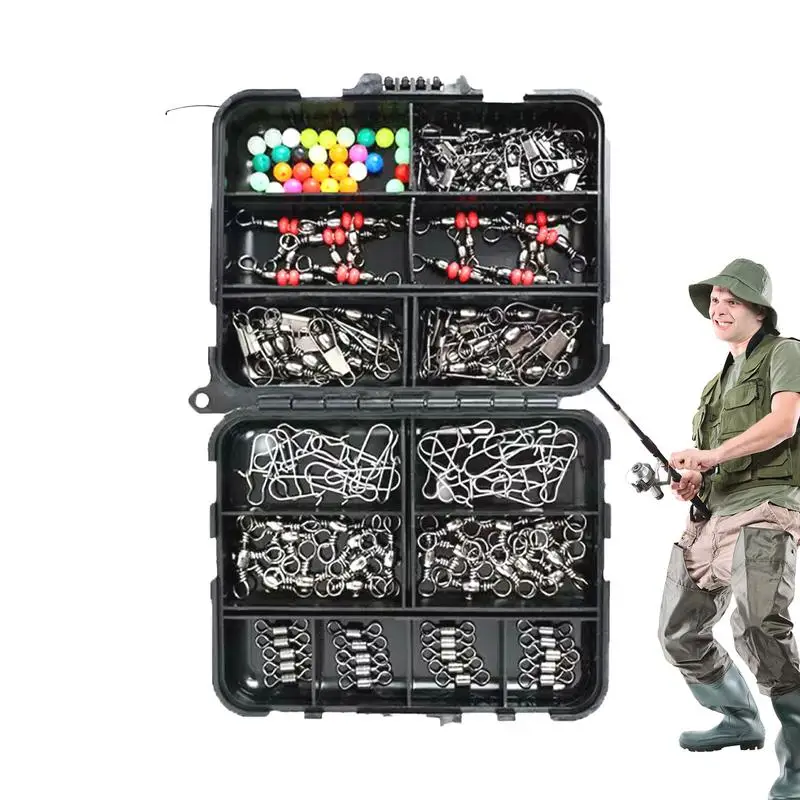 Fishing Swivels Saltwater 140 Pieces Fishing Swivels Fishing Tackle Kit Saltwater Fishing Tackle Fresh Water Fishing Tackle Set