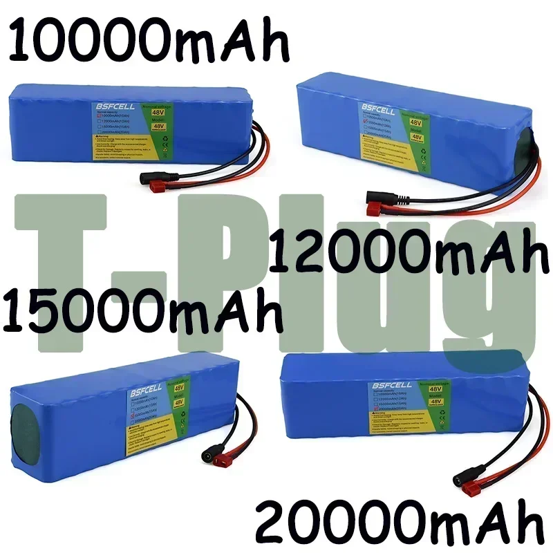 48V E-Bike Battery 10Ah/12Ah/15Ah/20Ah Li-ion Battery XT60/T-plug/Wire Connector ,48V Battery Pack With BMS