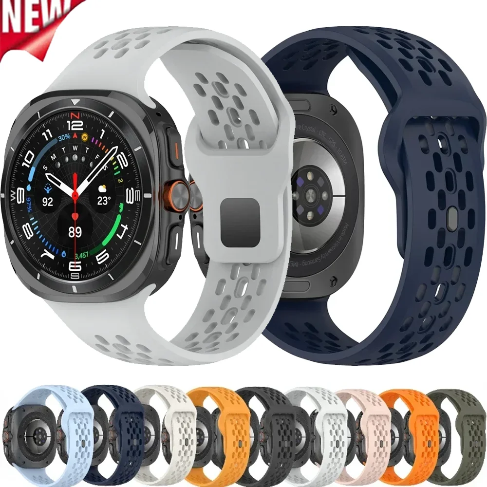 Sport-Silikonarmband für Samsung Galaxy Watch 8 Ultra, 47 mm, bequemes Armband für Samsung Watch 7 Ultra, Armband correa
