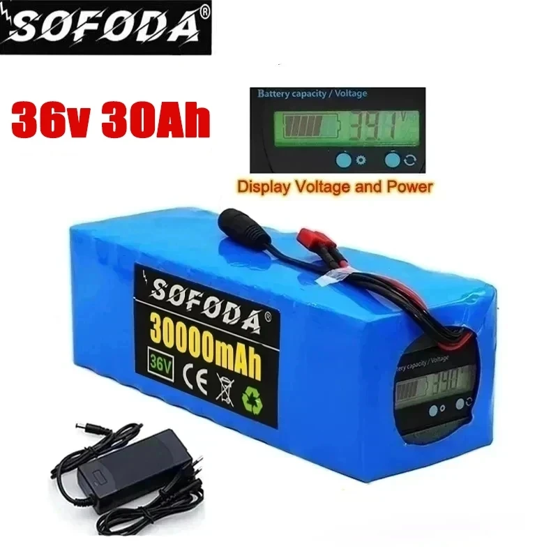 

36V battery 10S4P 30Ah battery pack 1000W high power battery 42V 20000mAh Ebike electric bicycle BMS Capacity Indicator+charger