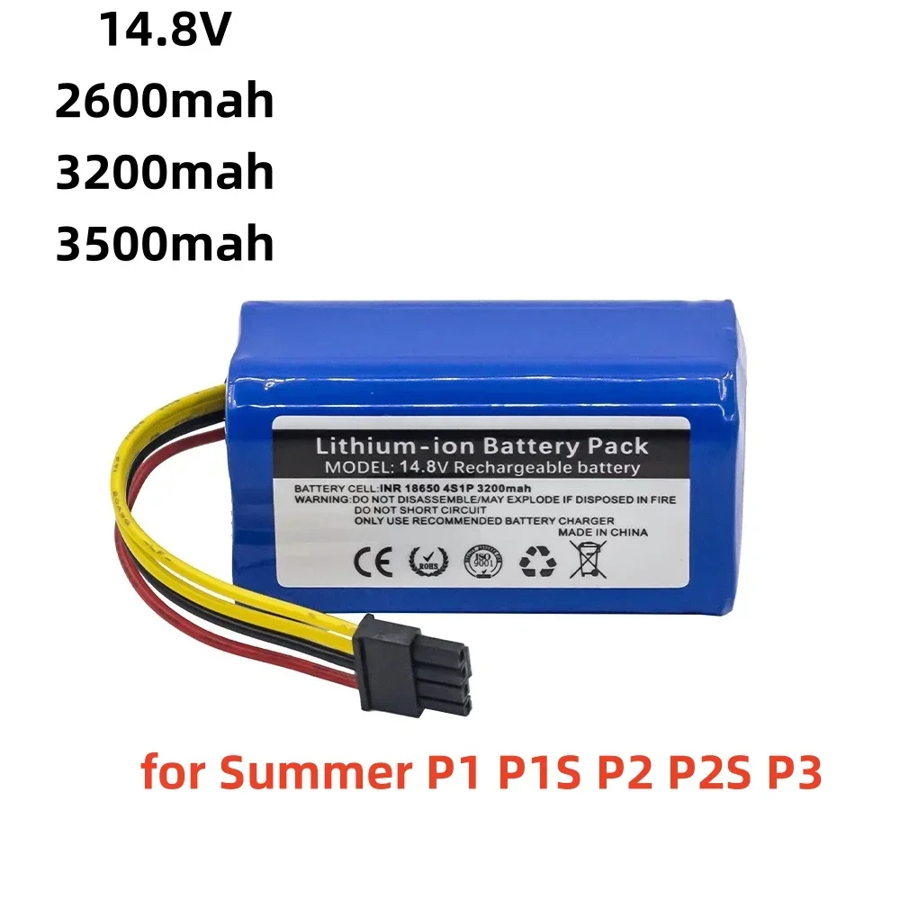 

Li-ion Replacement Battery14.8V 3500mAh Robot Vacuum Cleaner Battery for Summer P1 P1S P2 P2S P3 Conga 1290 1390 1490 1590