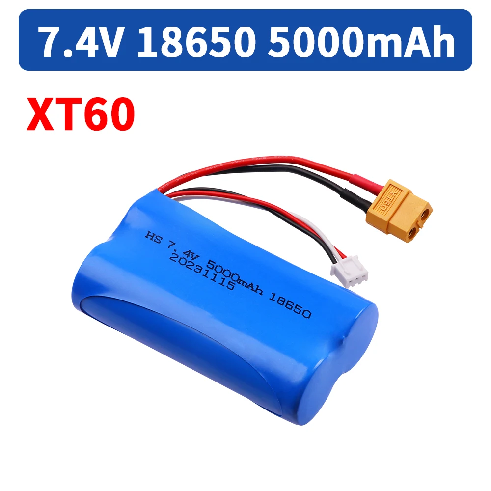 Battery for Henglong 3818 3819 3838 3839 3889 3898 3899 3908 3918 3938 3939 1/16 RC tank 7.4V 5000mAh Li-ion battery XT60 plug