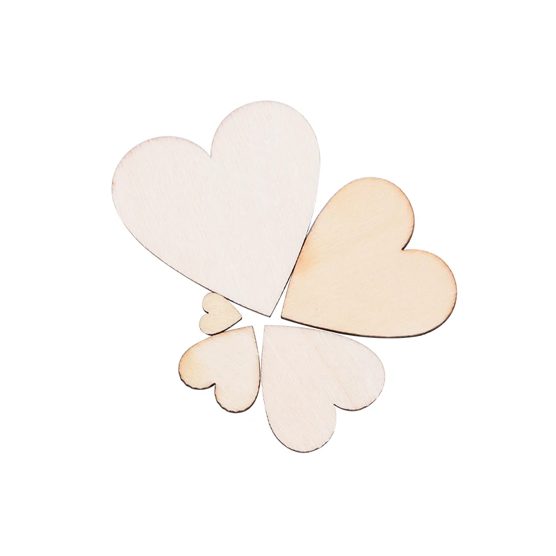 Corazones de madera sin terminar, rebanadas de madera en blanco, manualidades DIY para fiesta de cumpleaños, pintura de Navidad, decoración de boda,