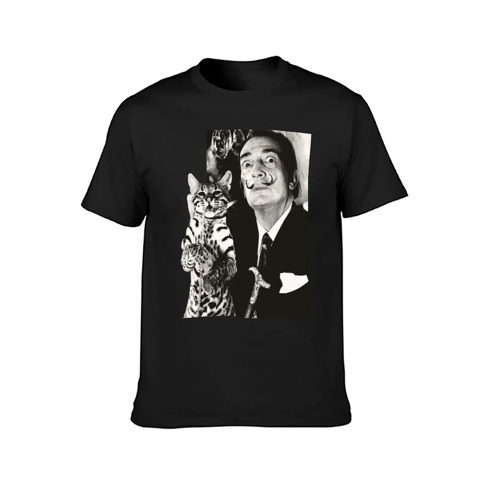 Dalí and ocelot T-Shirt sweat new edition korean fashion clothing for men