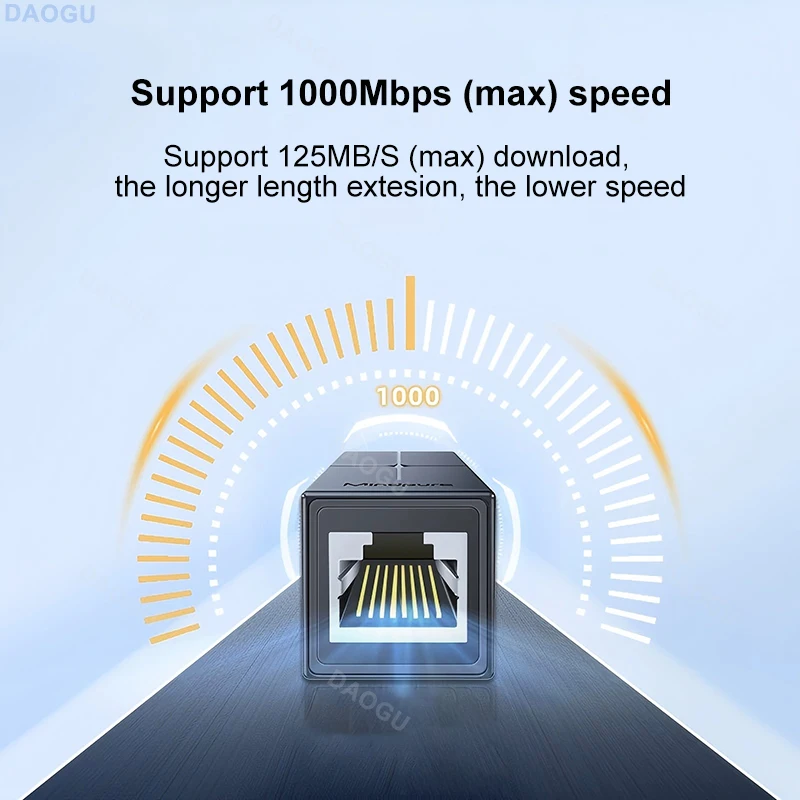 Conector de interfaz Cat 7 6 5 RJ45, adaptador de extensión de Cable Ethernet, convertidor extensor de Cable de red para Cable hembra a hembra