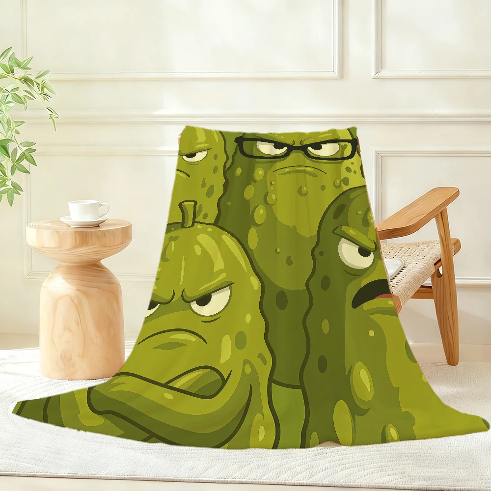 Grumpy Pickle Characters Blanket Throw Super Cosy Plush Living Room Sofa Couch Childish Birthday Gifts