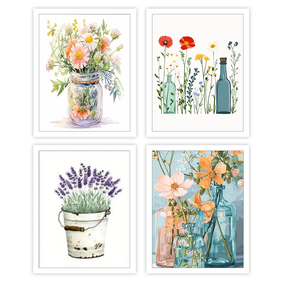 

GATYZTORY Paint By Number Adult Kit Flowers Diy Crafts Digital oil paintings Set Art Supplies hobby Canvas Wall Art Drawing Kit