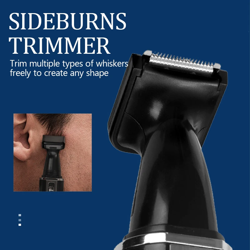 Kemei-6630 триммер для волос в носу для чистки ушей в носу, перезаряжаемый триммер для носа, триммер для бороды для мужчин, бритва, набор для ухода за бровями