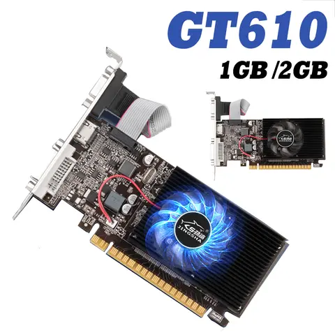 GT610 Video Card 1/2GB PCIE X16 2.0 NVIDIA GeForce GT 610 DDR3 Graphics Card VGA HD DVI 64Bit 1800MHz GT610 GPU Graphics Card