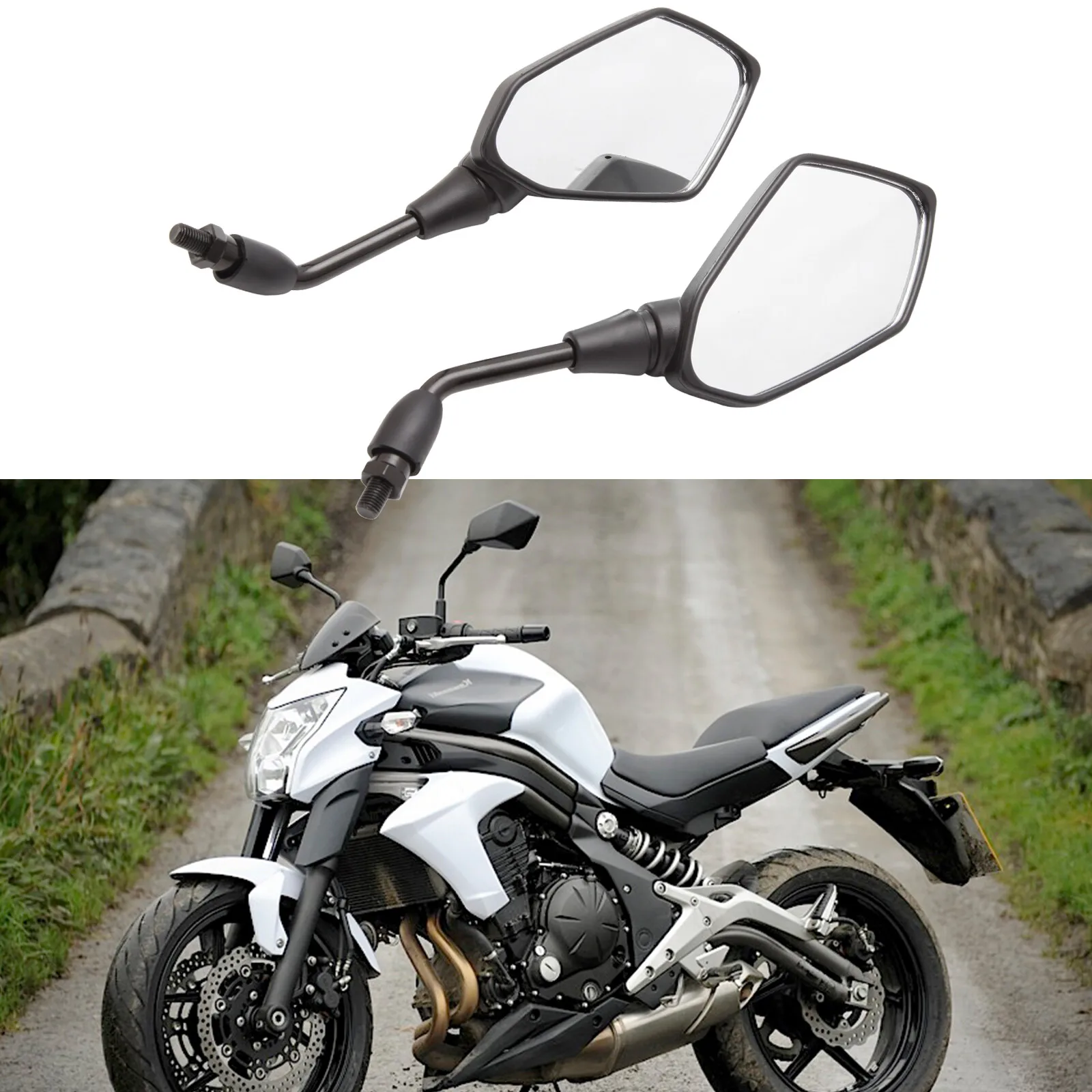

2 шт. боковые зеркала заднего вида для мотоцикла с креплением 7/8 дюйма, универсальные для Kawasaki и Honda