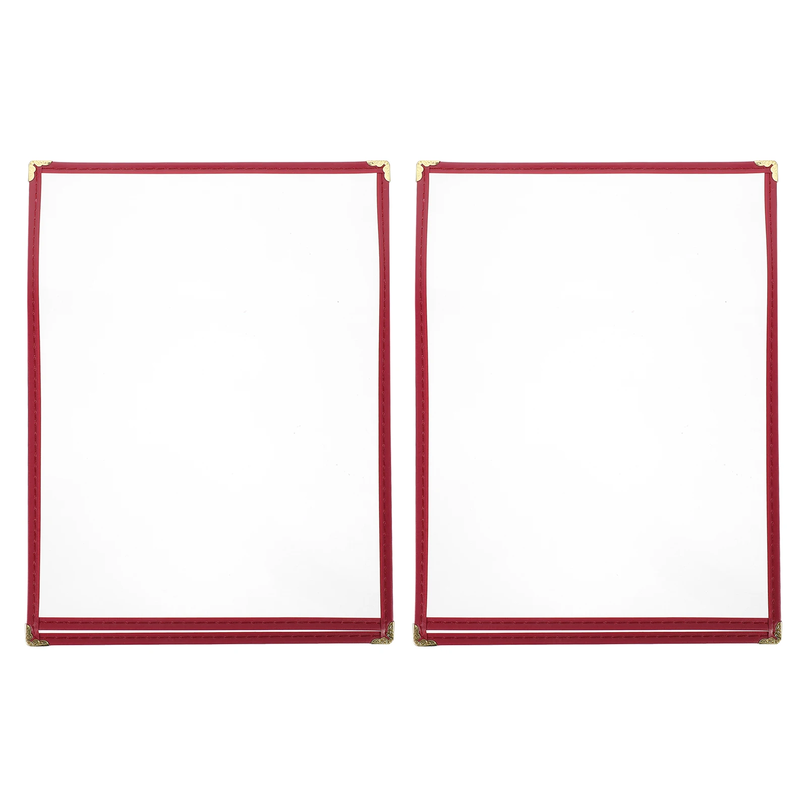 

2pcs Pvc Menu Cover Restaurant Menu Covers Transparent Price List Paper Insert Recipe Holder For Hotel Bar Reusable Water