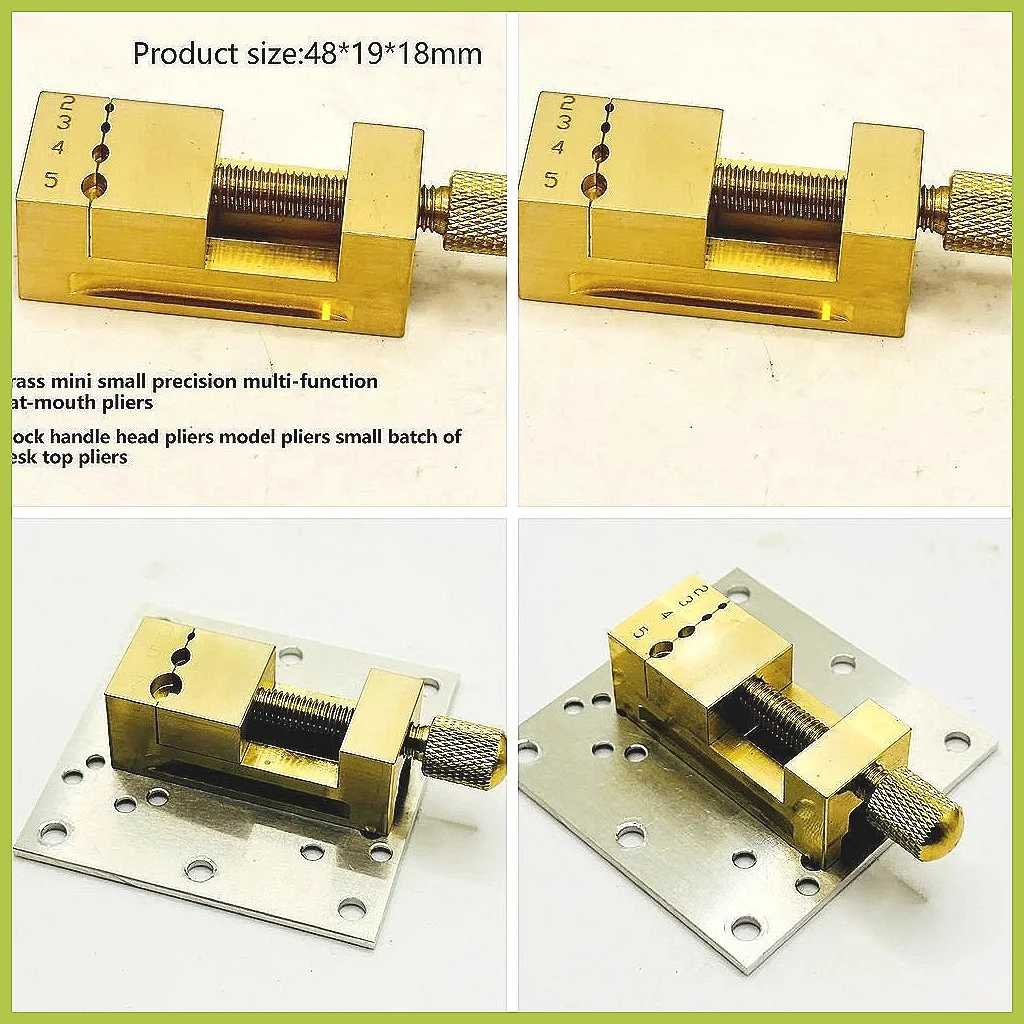 Mini Brass Copper Vise Clamp Fixture for Watch Repair, Micro Parts Clamping Hand Tool, 1-Piece Manual Holder