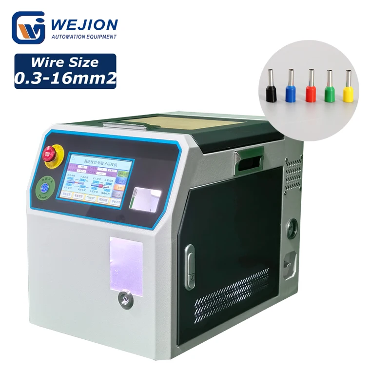 0.3-16mm2 Semi-Auto Ferrules Stripping Crimping Machine Vibration Plate Feeding Crimping Terminals Machine