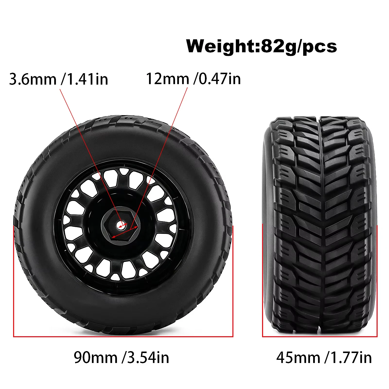 Juego de 4 Llantas y Neumático - Wheel Rim Rc reseña y precio