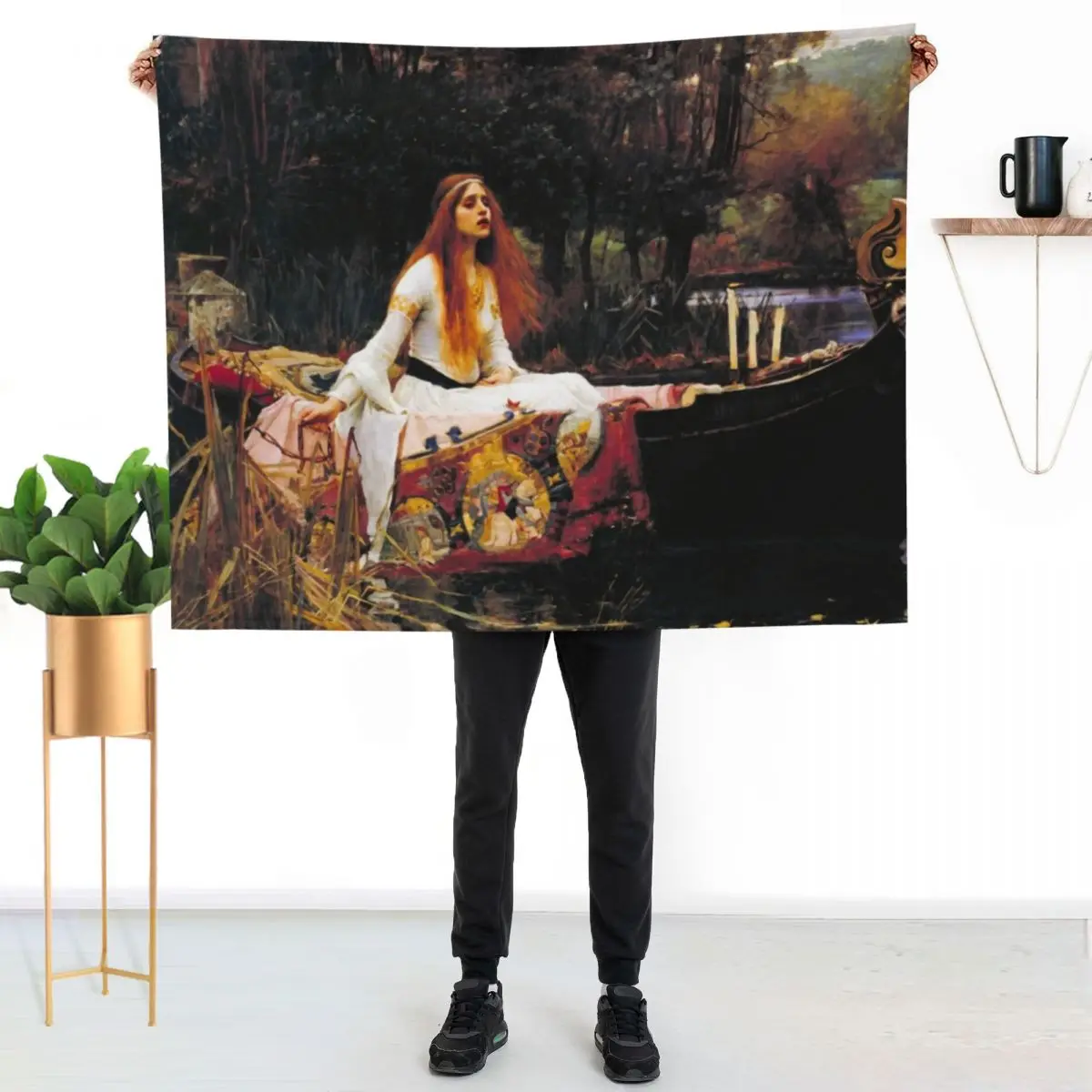 The Lady of Shalott by Waterhouse Throw Blanket Winter beds Travel Bed Fashionable anime Luxury Throw Blankets