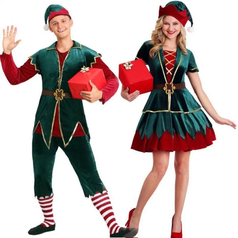 

New Christmas Clothes Set Green Christmas Clothes Men and Women Couple Christmas Clothes Festive Clothing