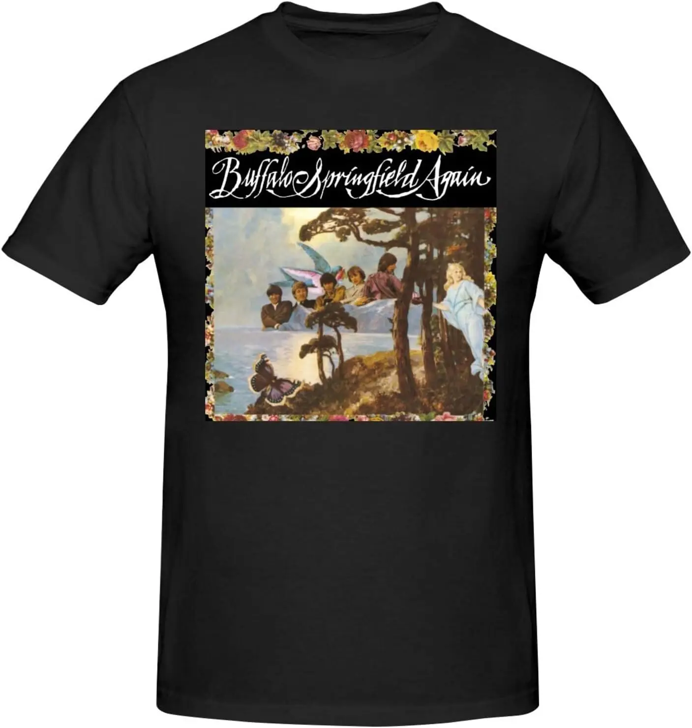 Buffalo Rock Springfield Band T Shirt Mens Summer Unique Cool Tee Cotton Crew Neck Short Sleeve Shirts