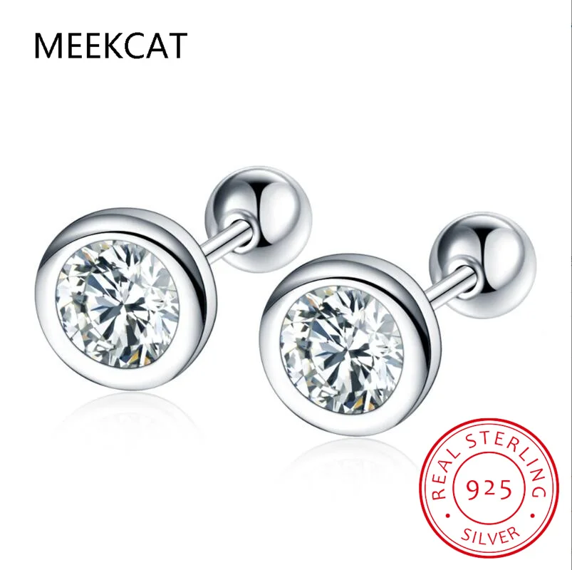 2ct Moissanite Earrings For Women Men Lab Diamond White Gold Plated 925 Sterling Silver Screws Stud Earring Luxury Fine Jewelry