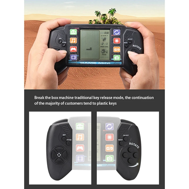 2X Pocket Handheld Video Game Console 3.5In LCD Mini Portable Brick Game Player With Built-In 23+26 Games (Black)