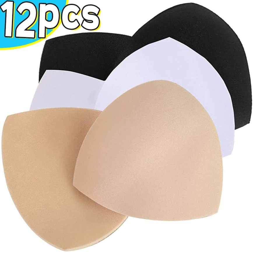 2/10PCS Triangle Sponge Push Up Bra Pads Set Women Invisible Insert Swimsuit Bikini Breast Enhancers Chest Cup Pads Accessories