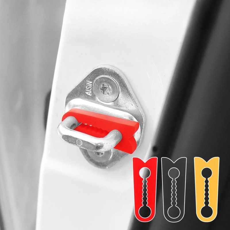 4PCS Silicone Car Door Lock Cover Anti Fall Door Shock Absorber Cushion Car Anti-collision Strip Sound Insulation Damper