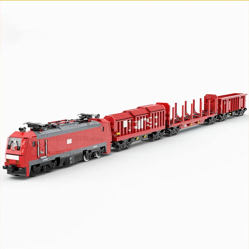 MOC City Model Cargo Express Train Mini klocki DIY części zmontowane technologia cegły kreatywny wyświetlacz zabawka dla dzieci prezent