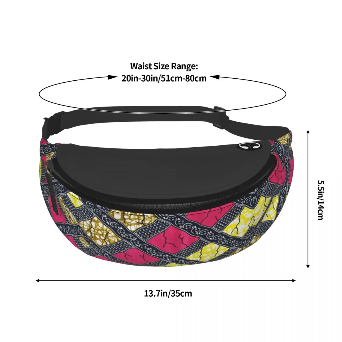 Stylish And Unique African Ankara Fanny Pack for Men Women Africa Ethnic Crossbody Waist Bag Cycling Camping Phone Money Pouch