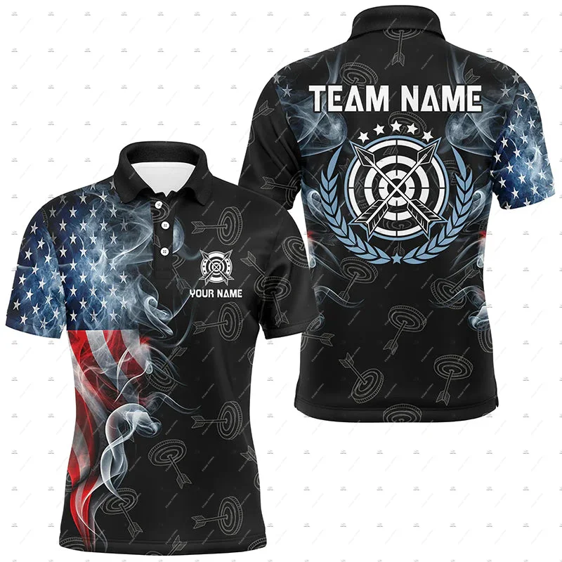 Custom Name Mesh Breathable Archery Graffiti Archer Shooter Vintage 3DPrint Harajuku Summer Short Sleeves Polo Jersey Shirts A9