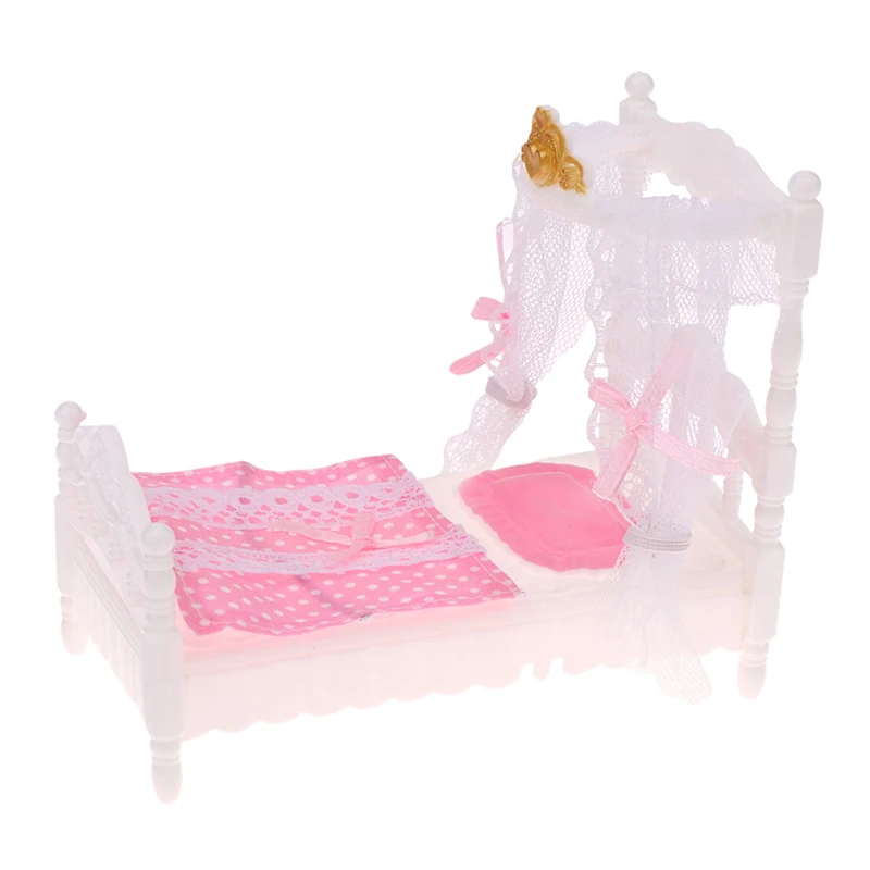 

1/12 Dollhouse Miniature Princess Bed Bedsheet Mosquito Net Kit Dollhouse Bed Room Furniture Dolls House Decoration Accessories