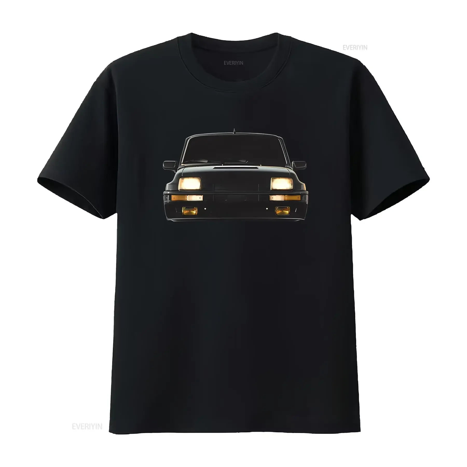 Camiseta Retro R5 Turbo '80 para hombre, diseño vintage de faros de coches de rally deportivos franceses, gráfico vintage lavado, informal y elegante