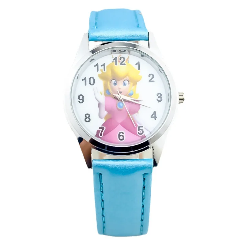 New Anime Cartoon Children's Watch Electronic Quartz Stone Watch Cute Fashion PU Leather Strap Girls Children Birthday Gift