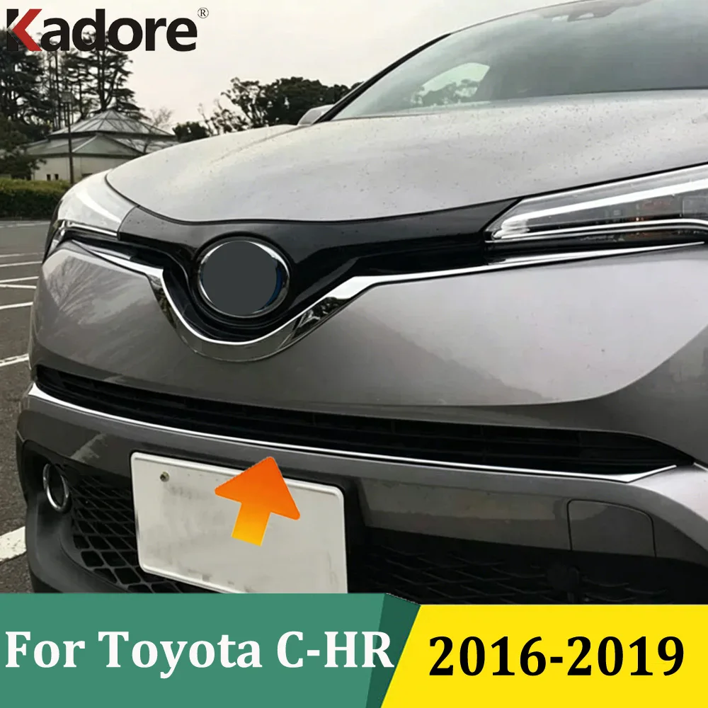 

For Toyota C-HR CHR 2016 2017 2018 2019 Front Lower Grill Trim Strip Center Racing Cover Moulding Trims Car Sticker Accessories