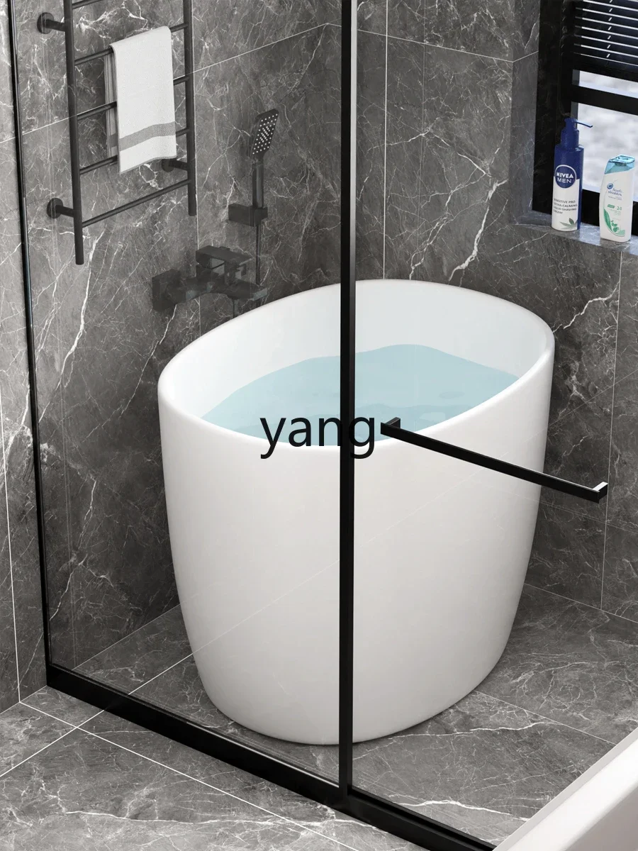 Yjq acrylic household small apartment mobile sitting independent integrated deep bubble thermal insulation small bathtub