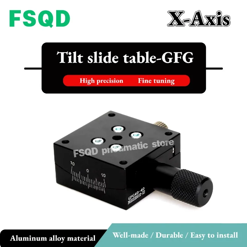 

X-axis GFG40X40 GFG60X60 GFG80X55 GFG40X60 GFG80X100 GFG90X100 GFG40X25 GXF40-60-L Tilt slide table-GFG Pneumatic tool