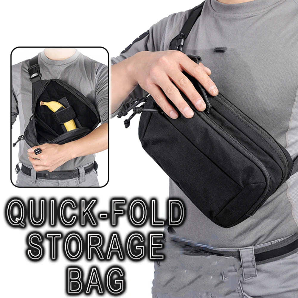 

Tactical Chest Pack Airsoft Quick-Open Gun Storage Pouch Multi-Functional Shoulder Crossbody Bag for Hunting Paintball Shooting