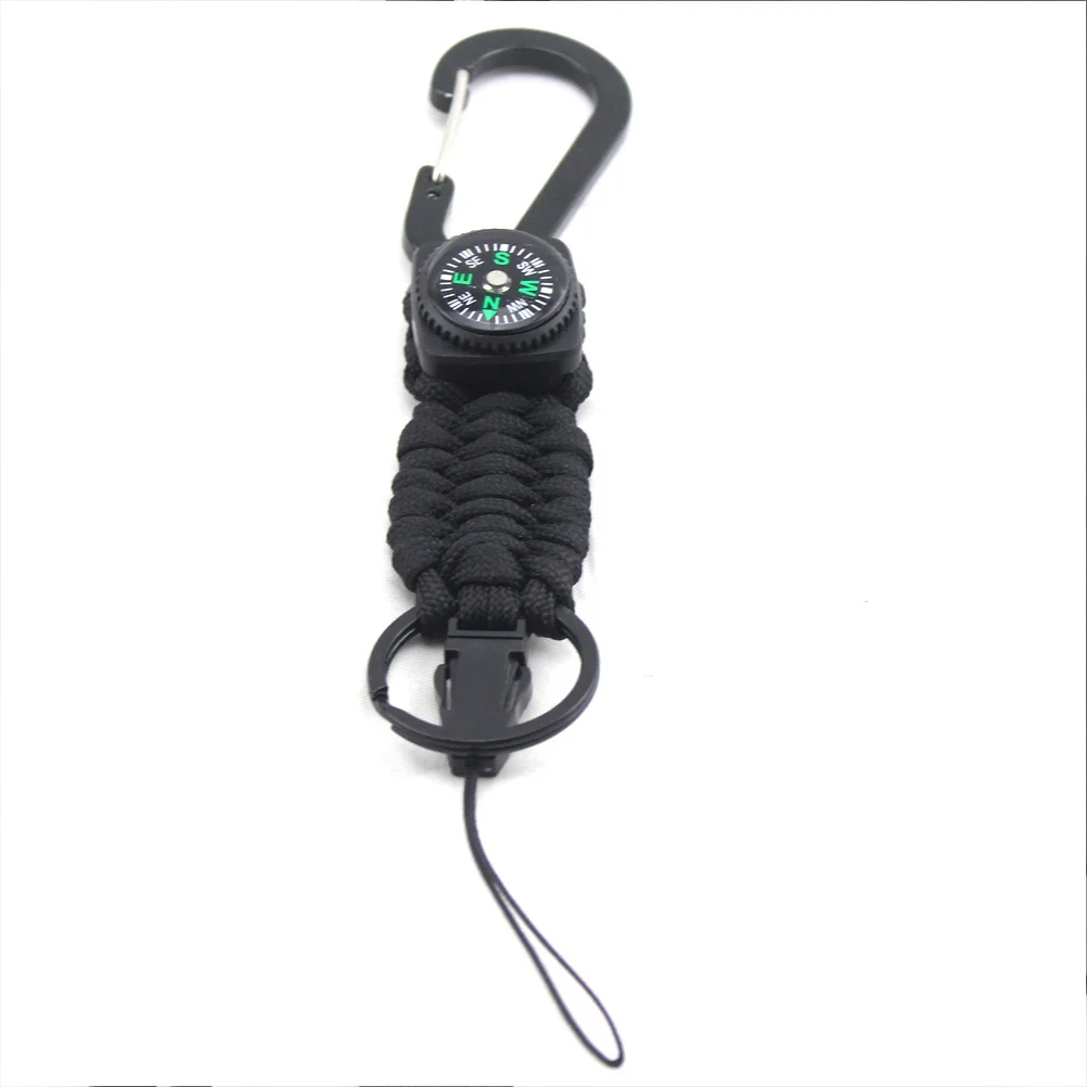 

3Pcs Survival Buckle Metal Climbing Keychains Outdoor Mountaineering Safety Hiking Accessories Black