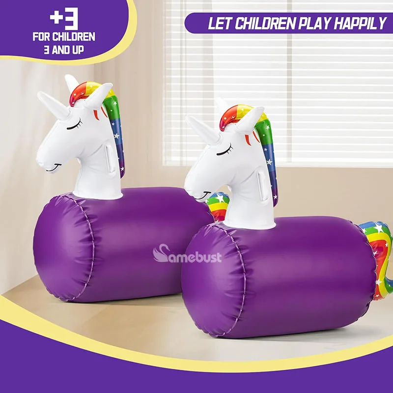 Children's Riding Toy Outdoor Inflatable Toys Grass Dinosaur Unicorn Jumping Horse Interactive Kids Play Equipmen